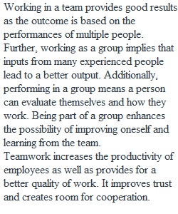 Attitude towards teamwork